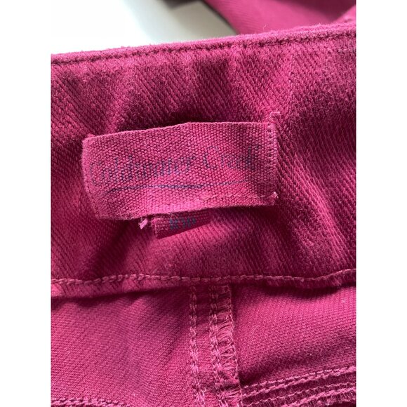 Coldwater Creek Mid Rise Slim Leg Knit Denim Size 10P Pull On Wine Cotton Blend - Picture 4 of 11